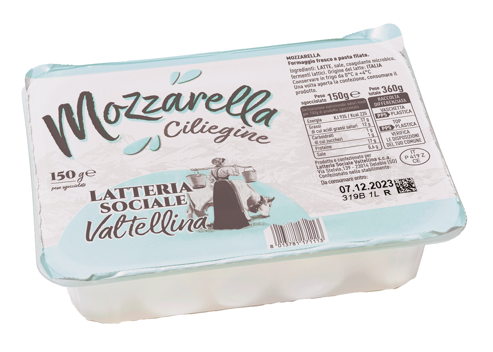 Mozzarella fior di latte della Valtellina - ciliegine